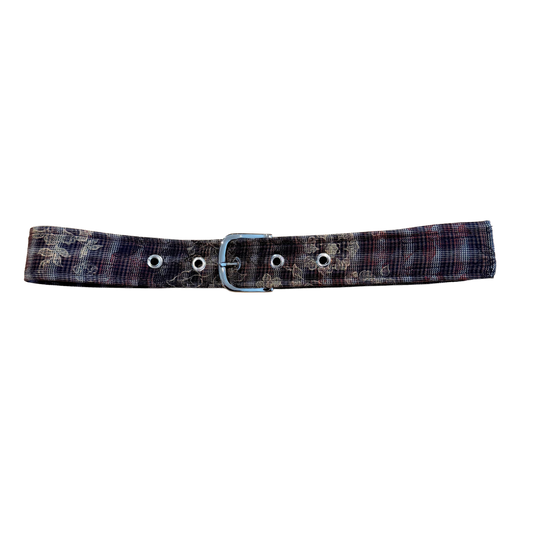 Plaid Floral Belt (Cut and Sew Handmade Belt) C.S.A 003