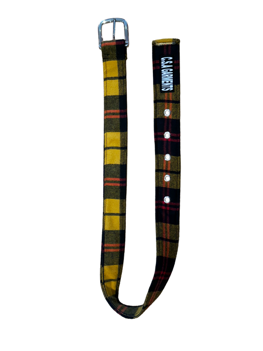 Yellow Plaid Belt (Cut and Sew Handmade Belt) C.S.A 003